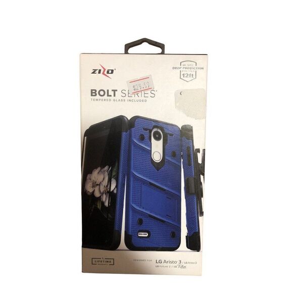 NEW LG Aristo 5 LG Fortune 3 ZIZO BOLT Series Case Rugged Tempered Glass - Picture 1 of 1